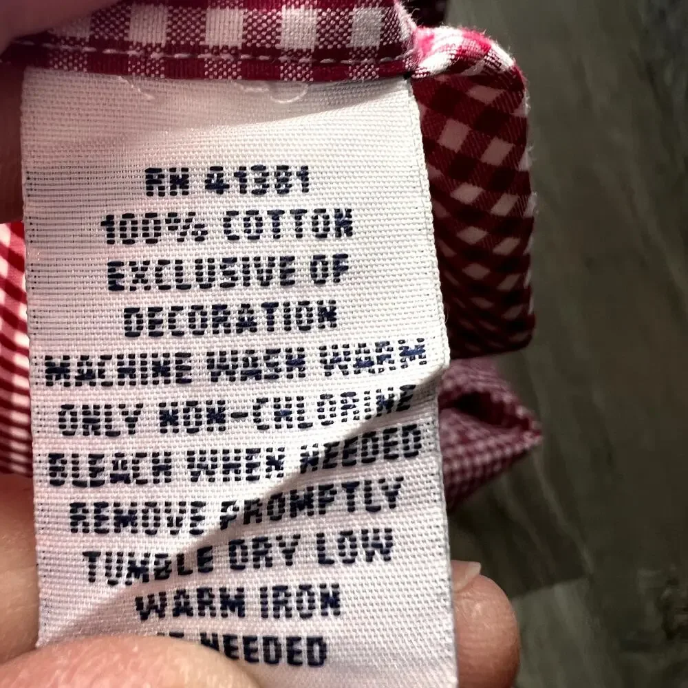POLO RALPH LAUREN Red & White Gingham Short Sleeve Button Down Mens Shirt